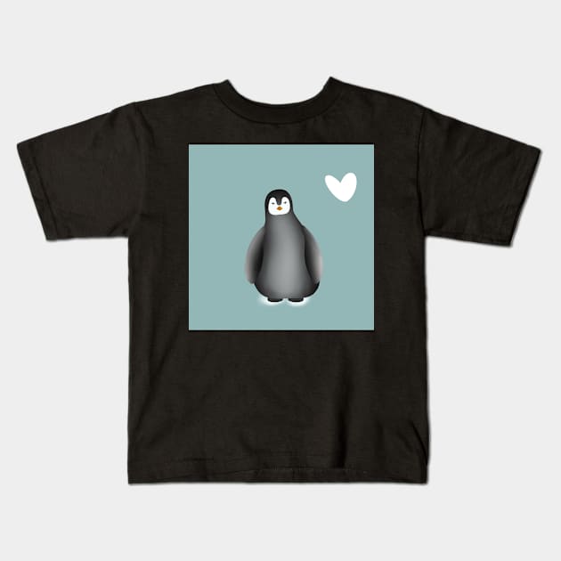 Super cute sweet penguin Kids T-Shirt by Elisafolisa